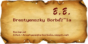 Brestyenszky Borbála névjegykártya